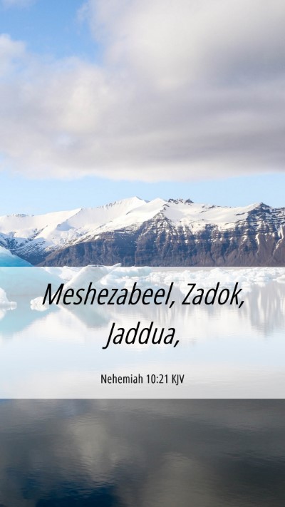Picture 06 - Nehemiah 10:21 KJV Mobile Phone Wallpaper - Meshezabeel, Zadok, - Mobile Bible Verse Wallpaper