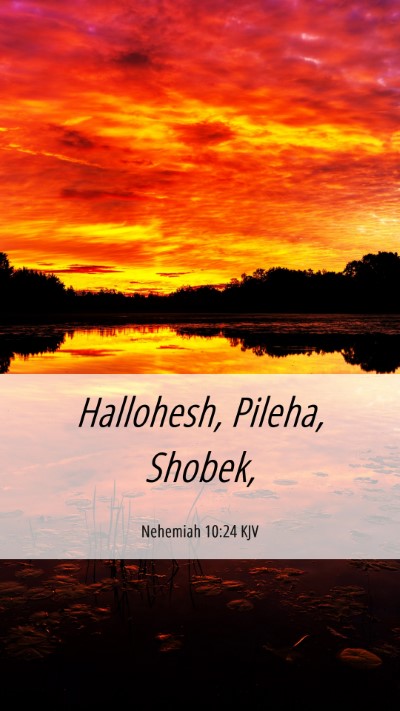 Picture 06 - Nehemiah 10:24 KJV Mobile Phone Wallpaper - Hallohesh, Pileha, - Mobile Bible Verse Wallpaper