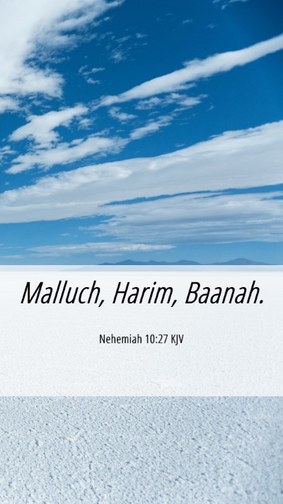 Picture 06 - Nehemiah 10:27 KJV Mobile Phone Wallpaper - Malluch, Harim, - Mobile Bible Verse Wallpaper