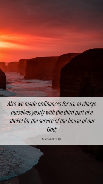 Picture 06 - Nehemiah 10:32 KJV Mobile Phone Wallpaper - Also we made ordinances for us, to charge - Mobile Bible Verse Wallpaper