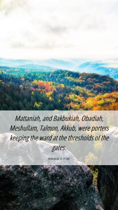 Picture 06 - Nehemiah 12:25 KJV Mobile Phone Wallpaper - Mattaniah, and Bakbukiah, Obadiah, Meshullam, - Mobile Bible Verse Wallpaper
