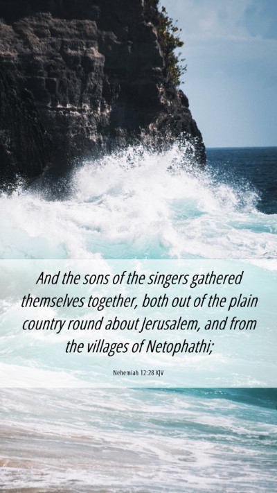 Picture 06 - Nehemiah 12:28 KJV Mobile Phone Wallpaper - And the sons of the singers gathered themselves - Mobile Bible Verse Wallpaper
