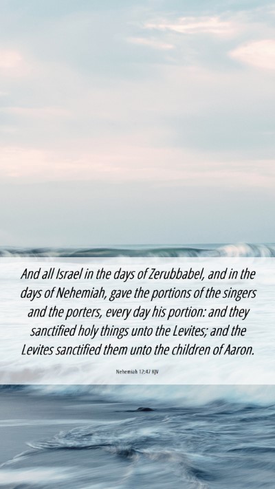 Picture 06 - Nehemiah 12:47 KJV Mobile Phone Wallpaper - And all Israel in the days of Zerubbabel, and in - Mobile Bible Verse Wallpaper