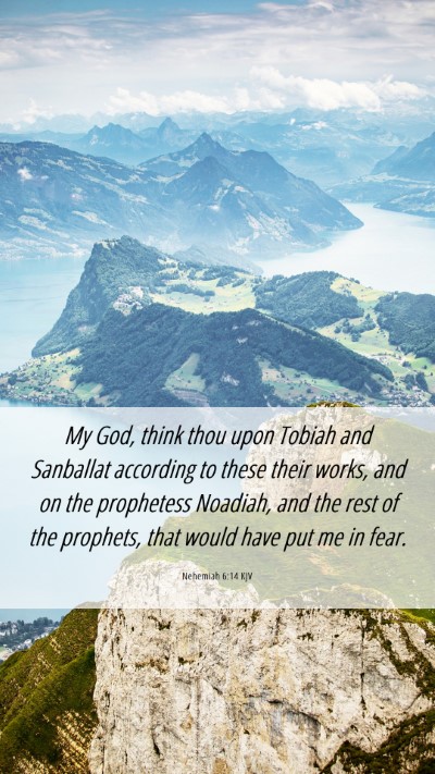Picture 06 - Nehemiah 6:14 KJV Mobile Phone Wallpaper - My God, think thou upon Tobiah and Sanballat - Mobile Bible Verse Wallpaper