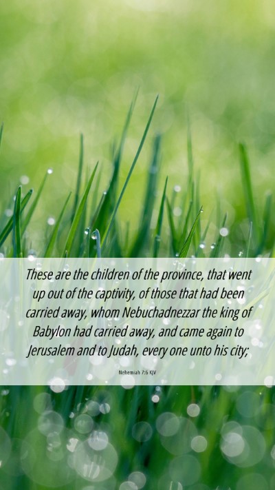 Picture 06 - Nehemiah 7:6 KJV Mobile Phone Wallpaper - These are the children of the province, that went - Mobile Bible Verse Wallpaper