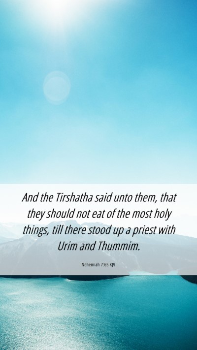 Picture 06 - Nehemiah 7:65 KJV Mobile Phone Wallpaper - And the Tirshatha said unto them, that they - Mobile Bible Verse Wallpaper