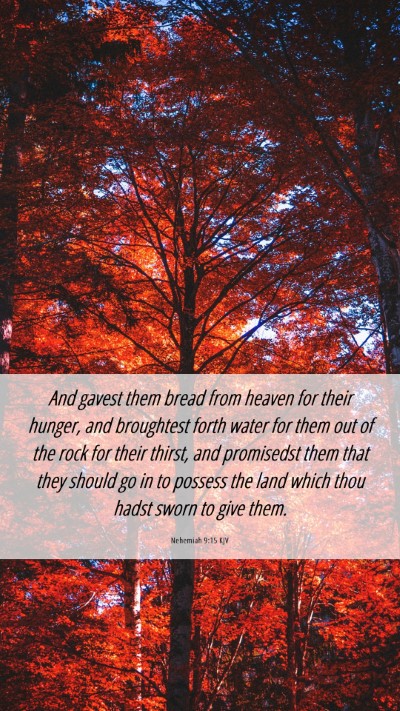 Picture 06 - Nehemiah 9:15 KJV Mobile Phone Wallpaper - And gavest them bread from heaven for their - Mobile Bible Verse Wallpaper