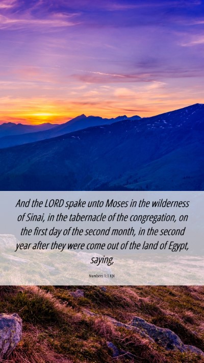 Picture 06 - Numbers 1:1 KJV Mobile Phone Wallpaper - And the LORD spake unto Moses in the wilderness - Mobile Bible Verse Wallpaper