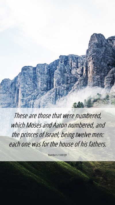 Picture 06 - Numbers 1:44 KJV Mobile Phone Wallpaper - These are those that were numbered, which Moses - Mobile Bible Verse Wallpaper