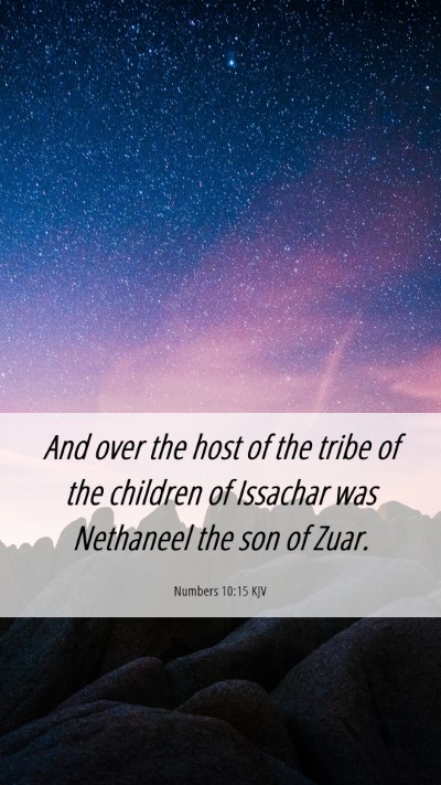 Picture 06 - Numbers 10:15 KJV Mobile Phone Wallpaper - And over the host of the tribe of the children of - Mobile Bible Verse Wallpaper