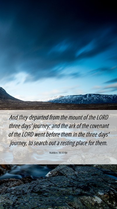 Picture 06 - Numbers 10:33 KJV Mobile Phone Wallpaper - And they departed from the mount of the LORD - Mobile Bible Verse Wallpaper