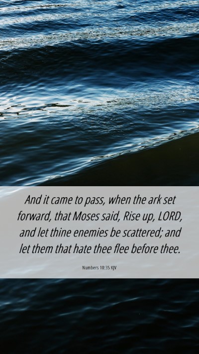Picture 06 - Numbers 10:35 KJV Mobile Phone Wallpaper - And it came to pass, when the ark set forward, - Mobile Bible Verse Wallpaper