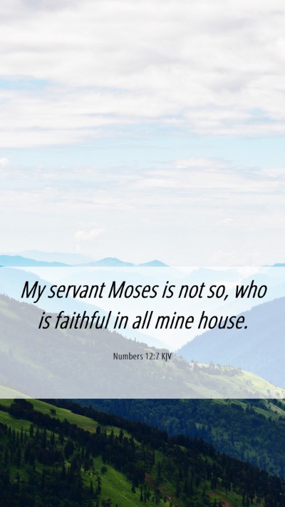 Picture 06 - Numbers 12:7 KJV Mobile Phone Wallpaper - My servant Moses is not so, who is faithful in - Mobile Bible Verse Wallpaper