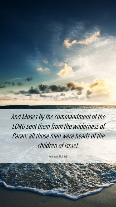 Picture 06 - Numbers 13:3 KJV Mobile Phone Wallpaper - And Moses by the commandment of the LORD sent - Mobile Bible Verse Wallpaper
