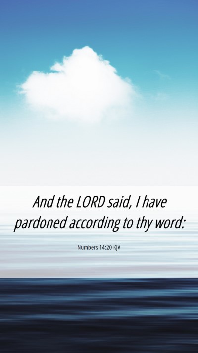 Picture 06 - Numbers 14:20 KJV Mobile Phone Wallpaper - And the LORD said, I have pardoned according to - Mobile Bible Verse Wallpaper