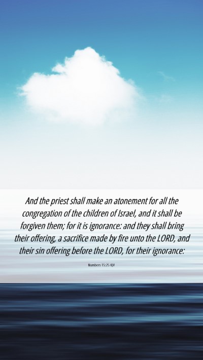 Picture 06 - Numbers 15:25 KJV Mobile Phone Wallpaper - And the priest shall make an atonement for all - Mobile Bible Verse Wallpaper