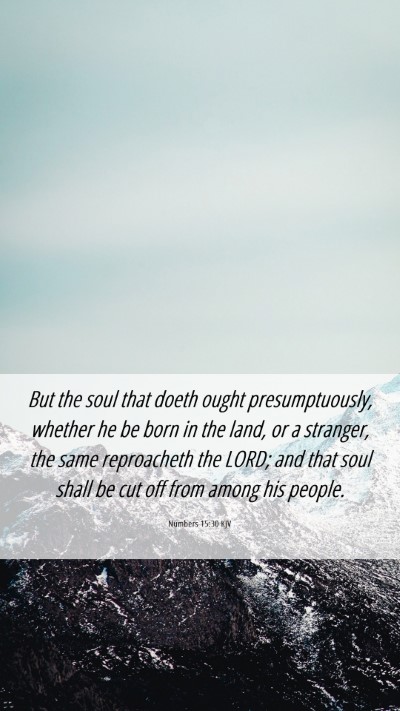Picture 06 - Numbers 15:30 KJV Mobile Phone Wallpaper - But the soul that doeth ought presumptuously, - Mobile Bible Verse Wallpaper