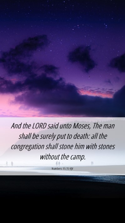 Picture 06 - Numbers 15:35 KJV Mobile Phone Wallpaper - And the LORD said unto Moses, The man shall be - Mobile Bible Verse Wallpaper