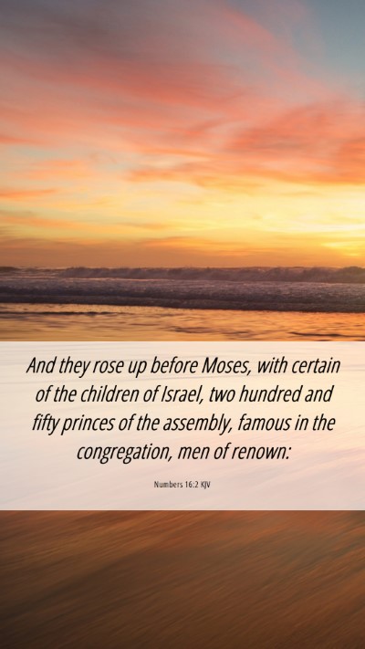 Picture 06 - Numbers 16:2 KJV Mobile Phone Wallpaper - And they rose up before Moses, with certain of - Mobile Bible Verse Wallpaper