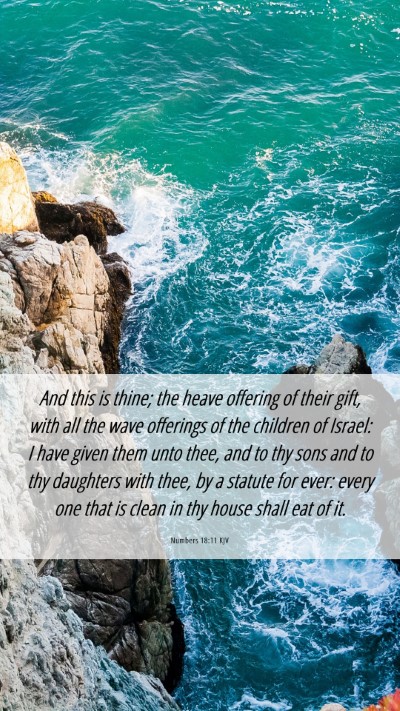 Picture 06 - Numbers 18:11 KJV Mobile Phone Wallpaper - And this is thine; the heave offering of their - Mobile Bible Verse Wallpaper