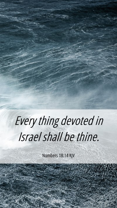 Picture 06 - Numbers 18:14 KJV Mobile Phone Wallpaper - Every thing devoted in Israel shall be - Mobile Bible Verse Wallpaper