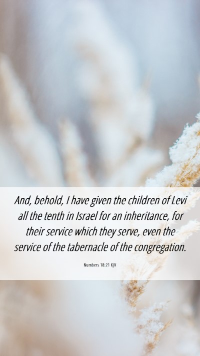 Picture 06 - Numbers 18:21 KJV Mobile Phone Wallpaper - And, behold, I have given the children of Levi - Mobile Bible Verse Wallpaper