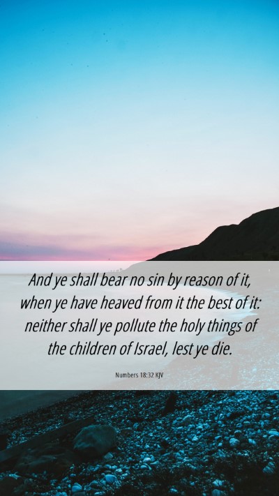 Picture 06 - Numbers 18:32 KJV Mobile Phone Wallpaper - And ye shall bear no sin by reason of it, when ye - Mobile Bible Verse Wallpaper