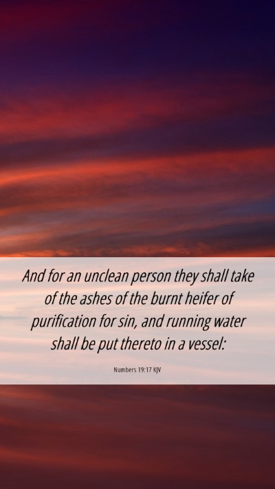 Picture 06 - Numbers 19:17 KJV Mobile Phone Wallpaper - And for an unclean person they shall take of the - Mobile Bible Verse Wallpaper