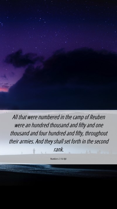 Picture 06 - Numbers 2:16 KJV Mobile Phone Wallpaper - All that were numbered in the camp of Reuben were - Mobile Bible Verse Wallpaper