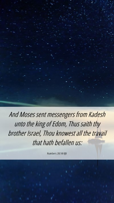 Picture 06 - Numbers 20:14 KJV Mobile Phone Wallpaper - And Moses sent messengers from Kadesh unto the - Mobile Bible Verse Wallpaper
