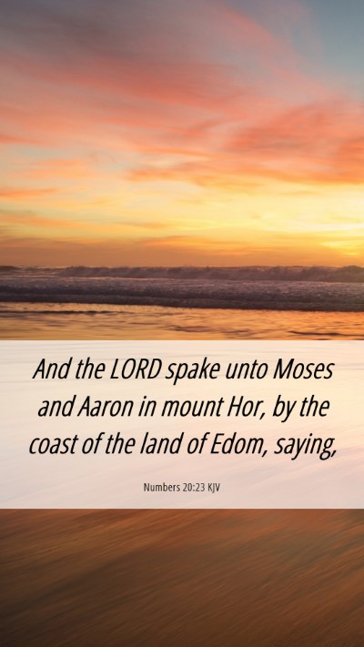 Picture 06 - Numbers 20:23 KJV Mobile Phone Wallpaper - And the LORD spake unto Moses and Aaron in mount - Mobile Bible Verse Wallpaper