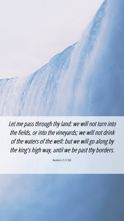 Picture 06 - Numbers 21:22 KJV Mobile Phone Wallpaper - Let me pass through thy land: we will not turn - Mobile Bible Verse Wallpaper