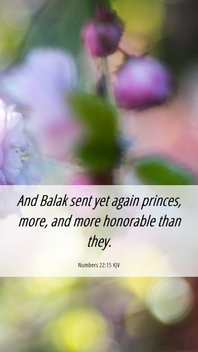 Picture 06 - Numbers 22:15 KJV Mobile Phone Wallpaper - And Balak sent yet again princes, more, and more - Mobile Bible Verse Wallpaper