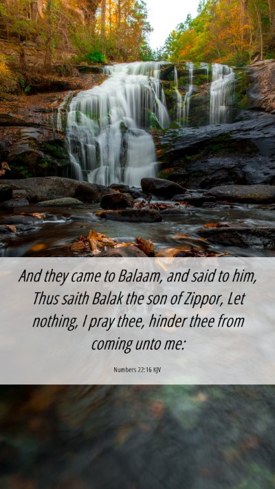Picture 06 - Numbers 22:16 KJV Mobile Phone Wallpaper - And they came to Balaam, and said to him, Thus - Mobile Bible Verse Wallpaper