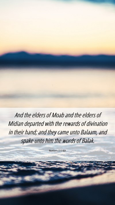 Picture 06 - Numbers 22:7 KJV Mobile Phone Wallpaper - And the elders of Moab and the elders of Midian - Mobile Bible Verse Wallpaper