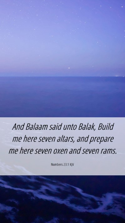 Picture 06 - Numbers 23:1 KJV Mobile Phone Wallpaper - And Balaam said unto Balak, Build me here seven - Mobile Bible Verse Wallpaper