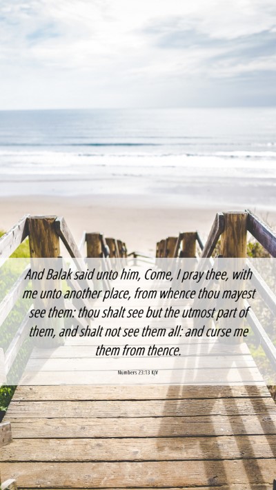 Picture 06 - Numbers 23:13 KJV Mobile Phone Wallpaper - And Balak said unto him, Come, I pray thee, with - Mobile Bible Verse Wallpaper