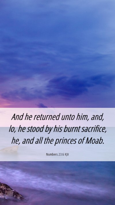 Picture 06 - Numbers 23:6 KJV Mobile Phone Wallpaper - And he returned unto him, and, lo, he stood by - Mobile Bible Verse Wallpaper
