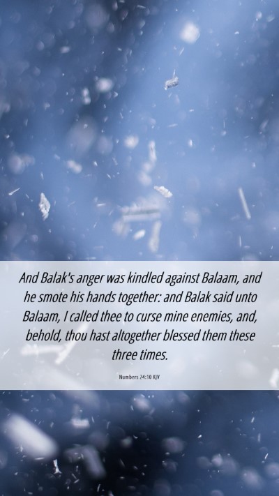 Picture 06 - Numbers 24:10 KJV Mobile Phone Wallpaper - And Balak's anger was kindled against Balaam, and - Mobile Bible Verse Wallpaper