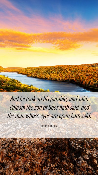 Picture 06 - Numbers 24:3 KJV Mobile Phone Wallpaper - And he took up his parable, and said, Balaam the - Mobile Bible Verse Wallpaper