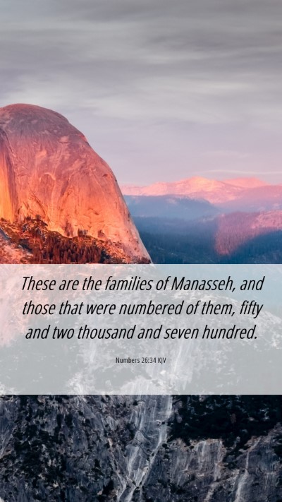 Picture 06 - Numbers 26:34 KJV Mobile Phone Wallpaper - These are the families of Manasseh, and those - Mobile Bible Verse Wallpaper