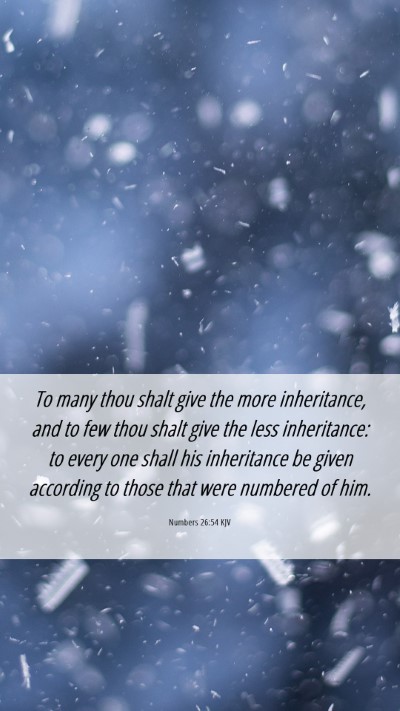 Picture 06 - Numbers 26:54 KJV Mobile Phone Wallpaper - To many thou shalt give the more inheritance, and - Mobile Bible Verse Wallpaper