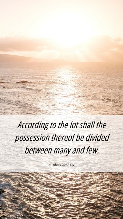 Picture 06 - Numbers 26:56 KJV Mobile Phone Wallpaper - According to the lot shall the possession thereof - Mobile Bible Verse Wallpaper