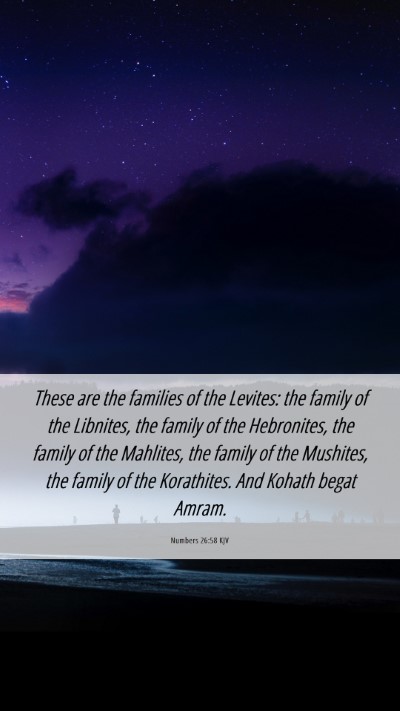 Picture 06 - Numbers 26:58 KJV Mobile Phone Wallpaper - These are the families of the Levites: the family - Mobile Bible Verse Wallpaper
