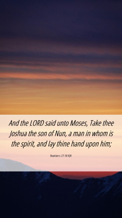 Picture 06 - Numbers 27:18 KJV Mobile Phone Wallpaper - And the LORD said unto Moses, Take thee Joshua - Mobile Bible Verse Wallpaper