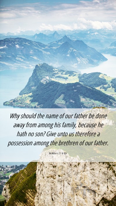 Picture 06 - Numbers 27:4 KJV Mobile Phone Wallpaper - Why should the name of our father be done away - Mobile Bible Verse Wallpaper