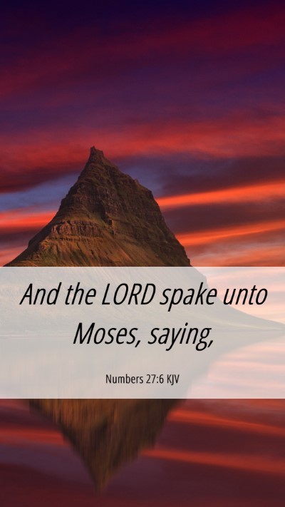 Picture 06 - Numbers 27:6 KJV Mobile Phone Wallpaper - And the LORD spake unto Moses, - Mobile Bible Verse Wallpaper