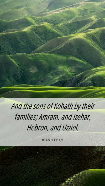 Picture 06 - Numbers 3:19 KJV Mobile Phone Wallpaper - And the sons of Kohath by their families; Amram, - Mobile Bible Verse Wallpaper