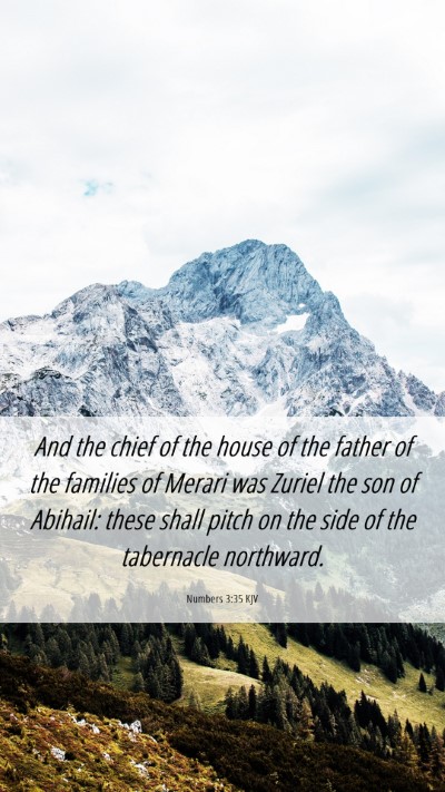 Picture 06 - Numbers 3:35 KJV Mobile Phone Wallpaper - And the chief of the house of the father of the - Mobile Bible Verse Wallpaper