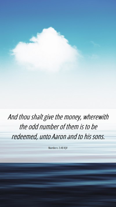 Picture 06 - Numbers 3:48 KJV Mobile Phone Wallpaper - And thou shalt give the money, wherewith the odd - Mobile Bible Verse Wallpaper